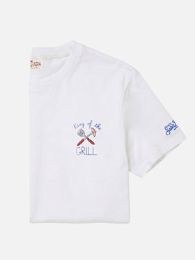 Camiseta Portofino blanca con bordado King Of The Grill 