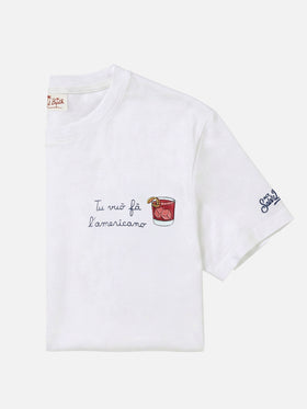 Camiseta Portofino blanca con bordado Tu Vuò Fà L'americano 