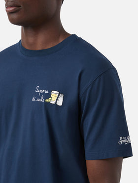 T-shirt Portofino bleu avec broderie Sapore Di Sale 