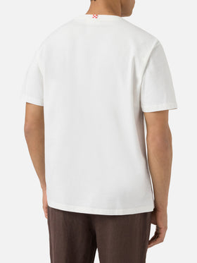 T-shirt Portofino crème avec broderie Correggimi Se Sbaglio 