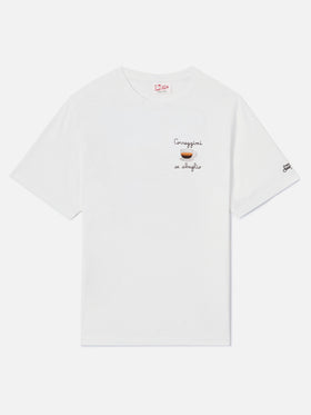 T-shirt Portofino crème avec broderie Correggimi Se Sbaglio 