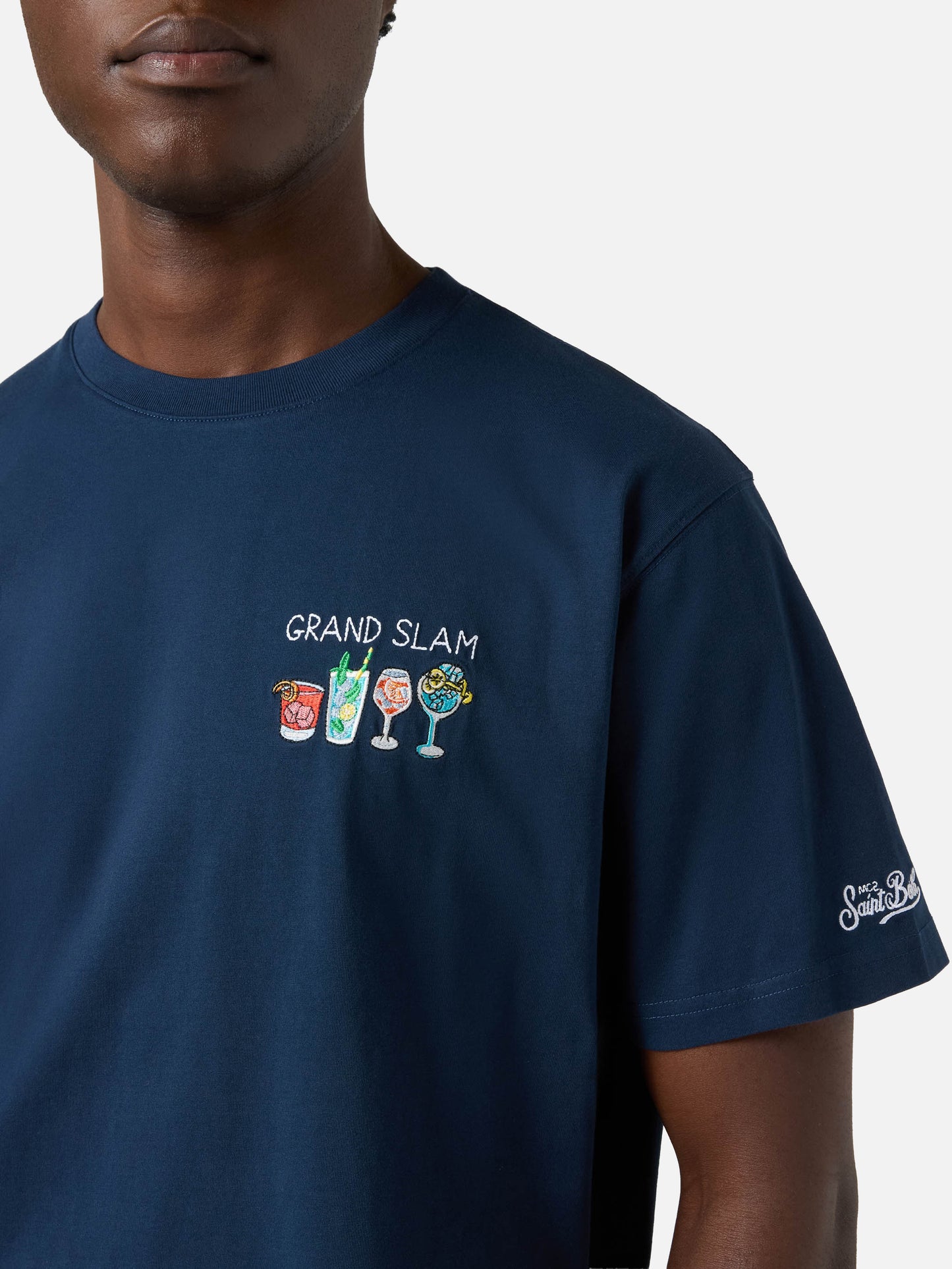 Camiseta Blue Portofino con bordado Grand Slam 