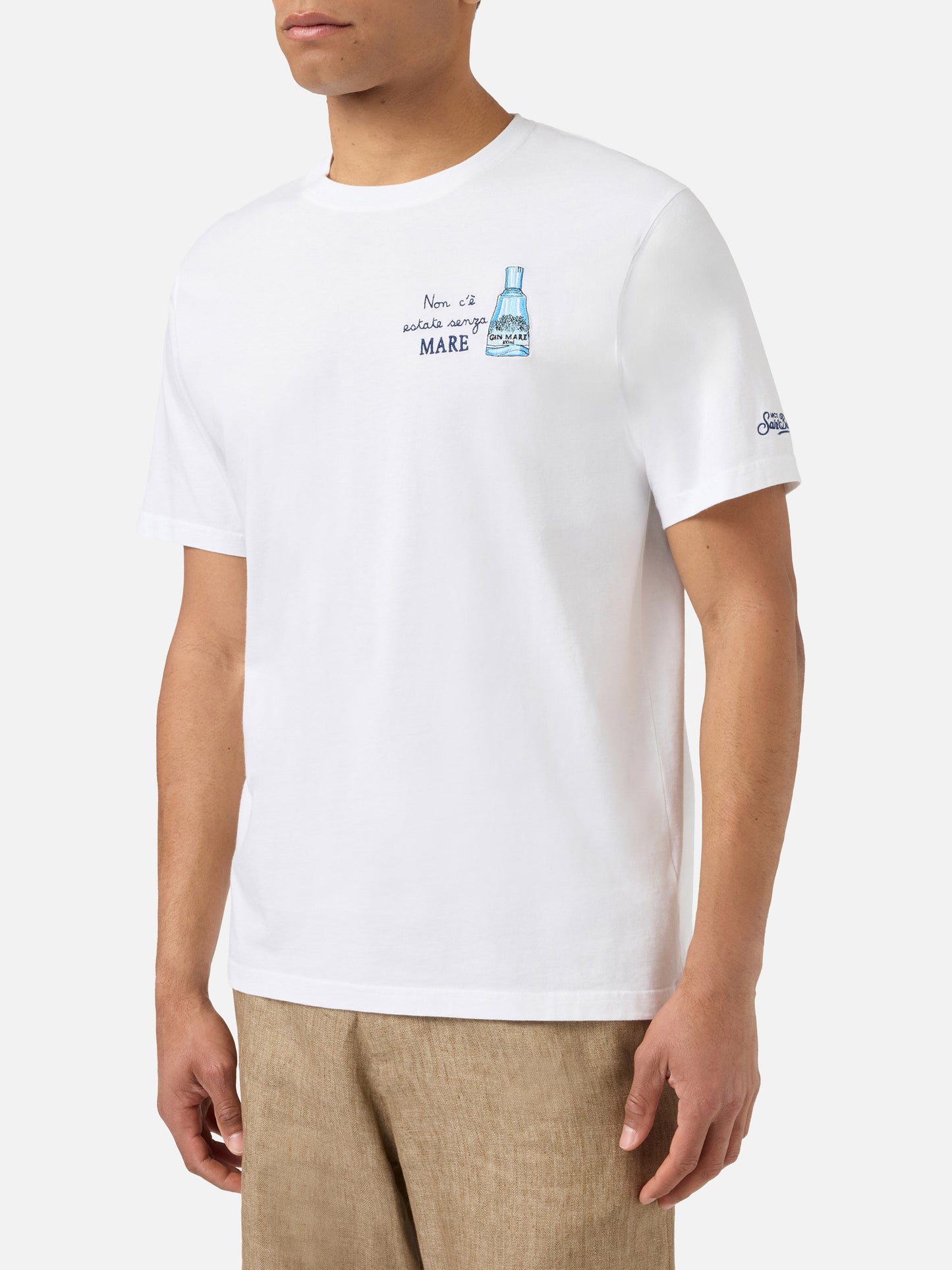 White Portofino T-shirt with Non C'è Estate Senza Mare embroidery | Special Edition