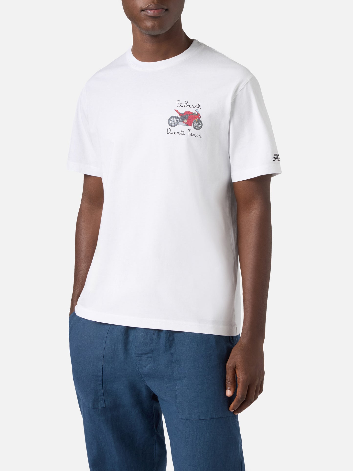 White Portofino T-shirt with Ducati Team embroidery | Special Edition