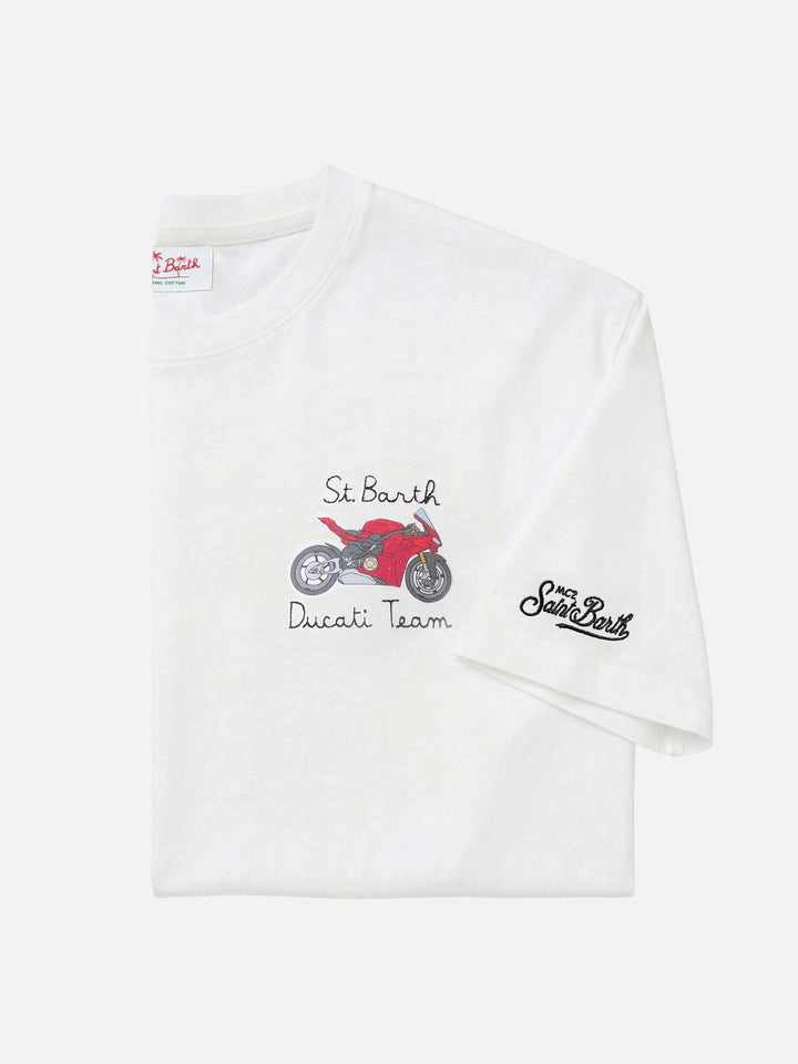 White Portofino T-shirt with Ducati Team embroidery | Special Edition