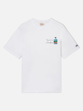 White Portofino T-shirt with Aperitivo A Portofino embroidery | Special Edition