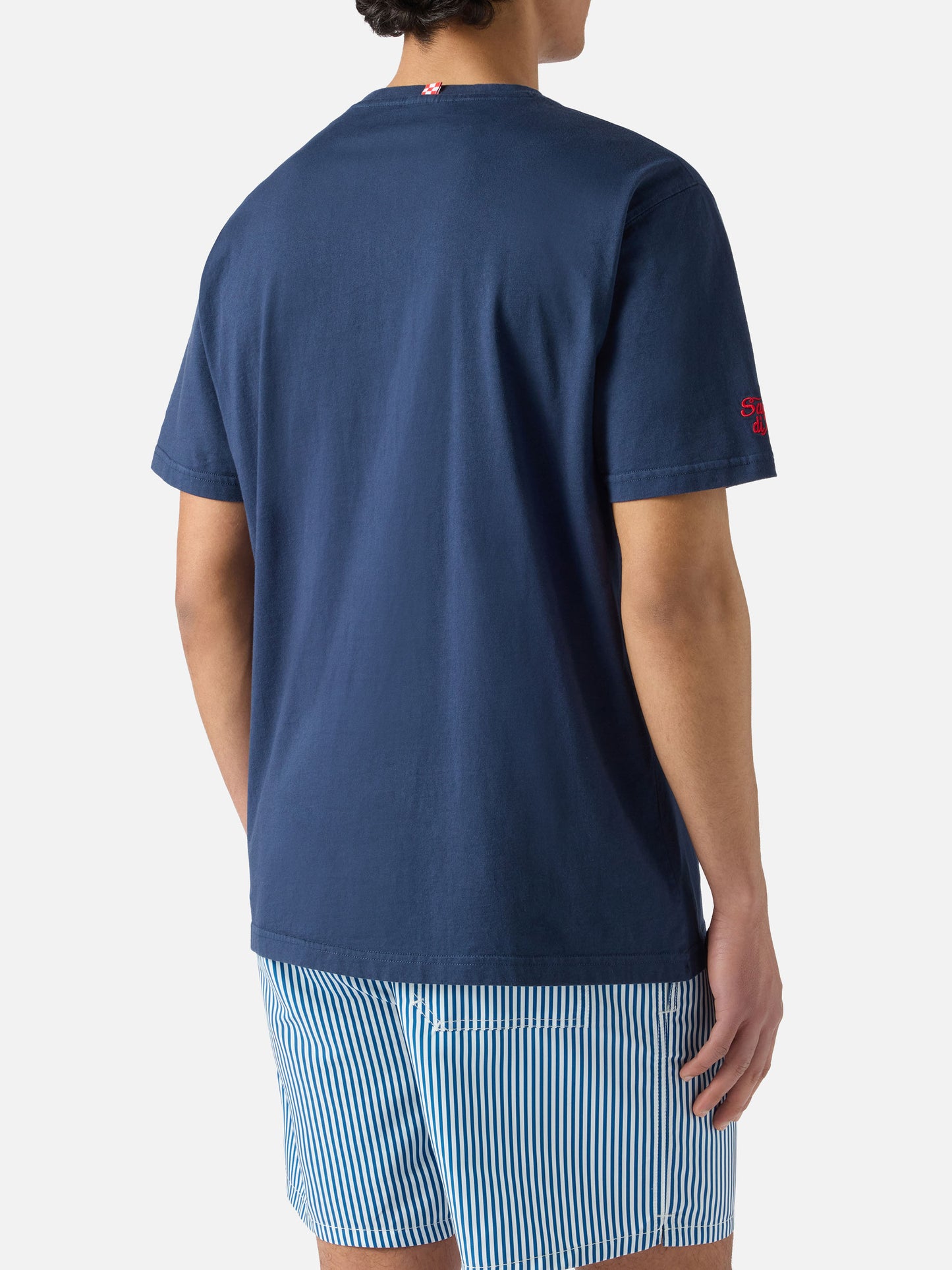 T-shirt Portofino blu con ricamo L'estate Sta Finendo