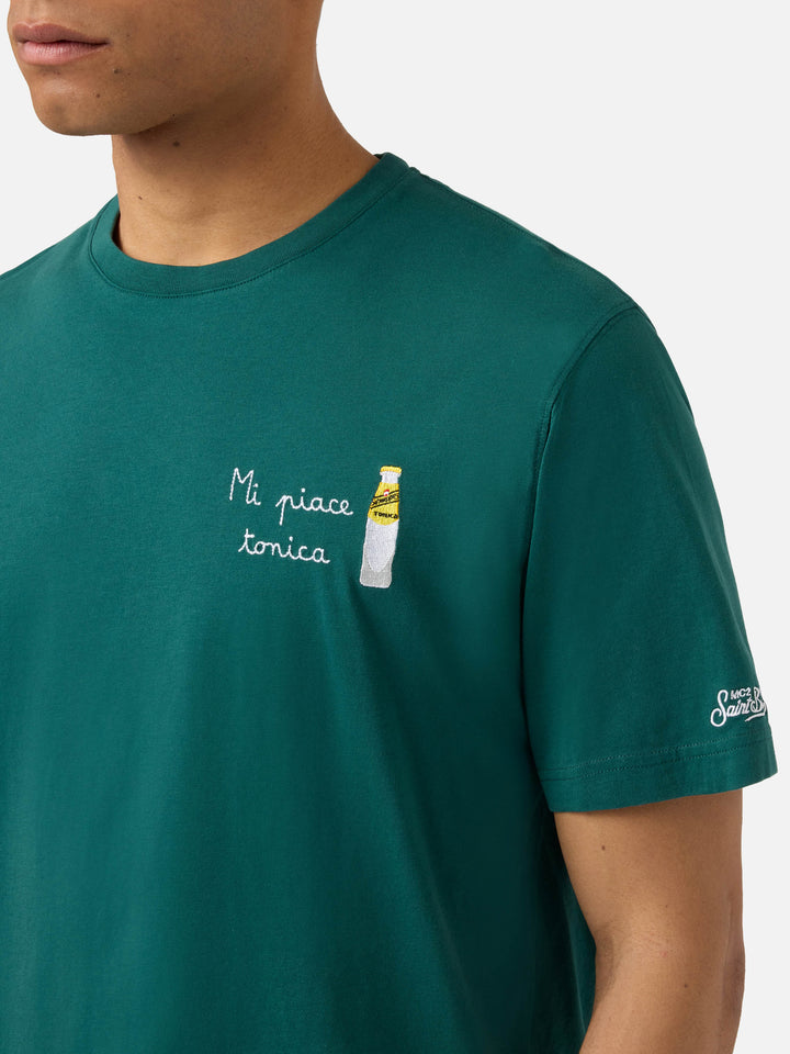 Green Portofino T-shirt with Mi Piace Tonica embroidery | Special Edition