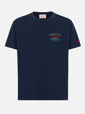 Classic fit cotton jersey t-shirt Portofino with Brillo senza bere embroidery | INSULTI LUMINOSI SPECIAL EDITION - MC2 Saint Barth