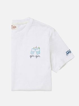 T-Shirt aus Baumwolljersey in Classic Fit Portofino mit Gin Gin-Stickerei | INSULTI LUMINOSI SPECIAL EDITION 