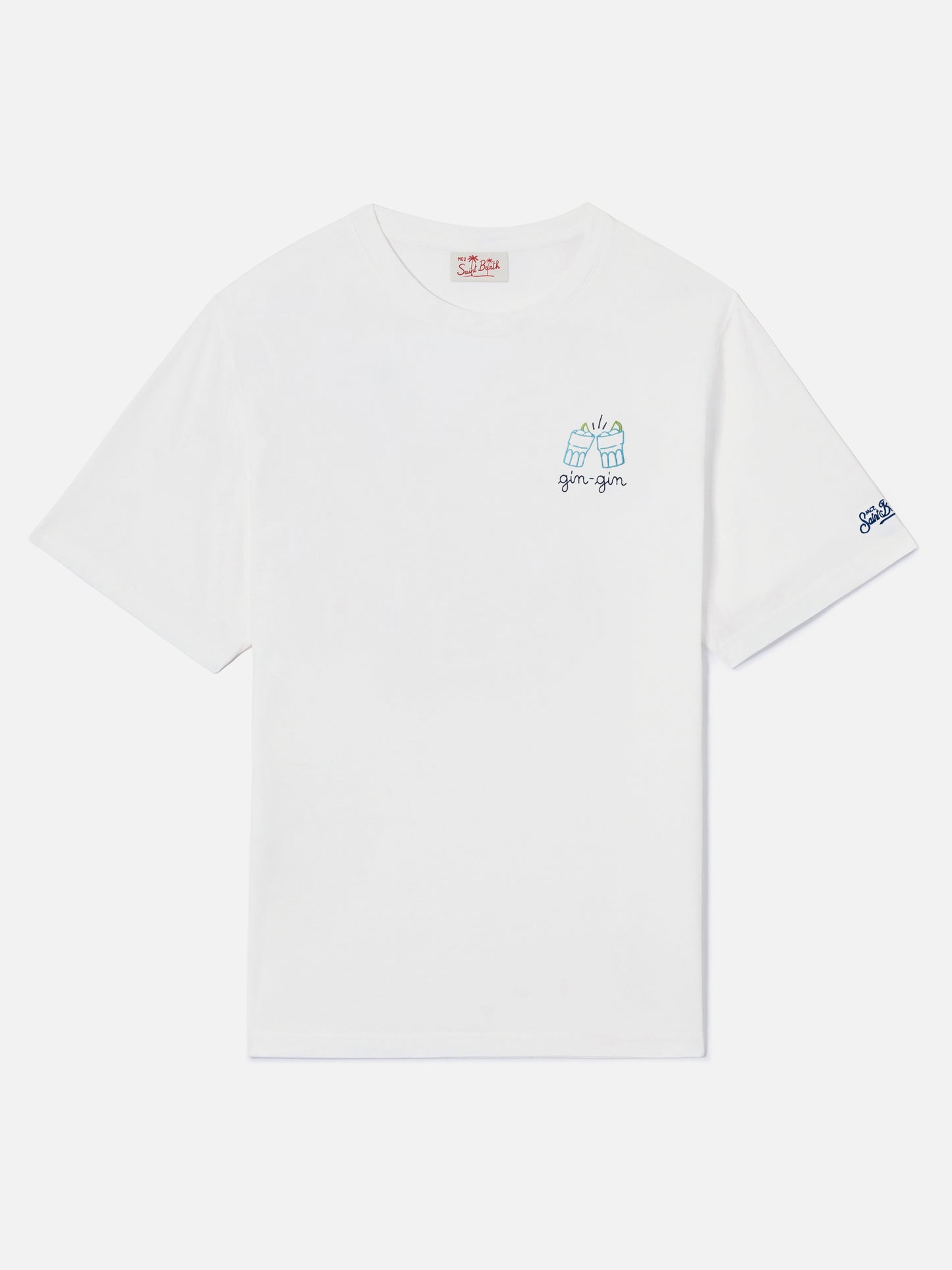 T-Shirt aus Baumwolljersey in Classic Fit Portofino mit Gin Gin-Stickerei | INSULTI LUMINOSI SPECIAL EDITION 