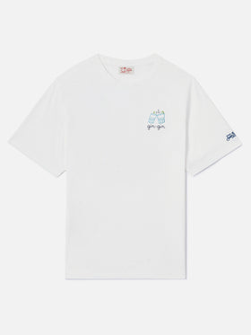 T-Shirt aus Baumwolljersey in Classic Fit Portofino mit Gin Gin-Stickerei | INSULTI LUMINOSI SPECIAL EDITION 