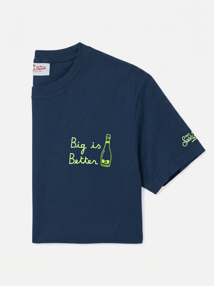 T-shirt Portofino cotone blu navy ricamo Big is Better