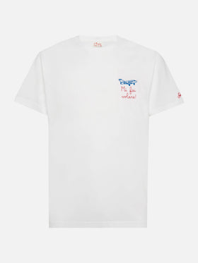 Classic fit cotton jersey t-shirt Portofino with Volare embroidery