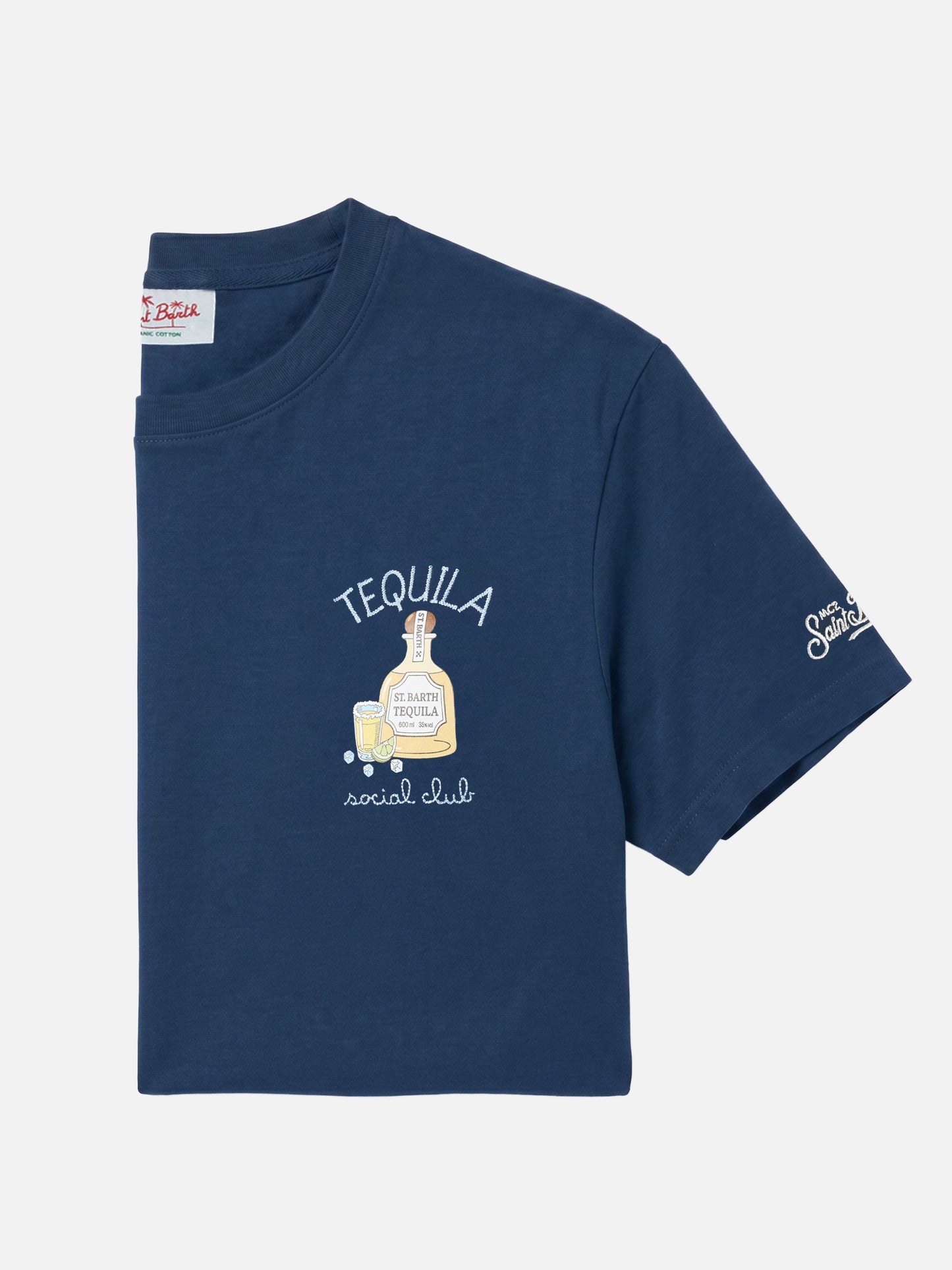 T-shirt Portofino bleu avec broderie Tequila Social Club 