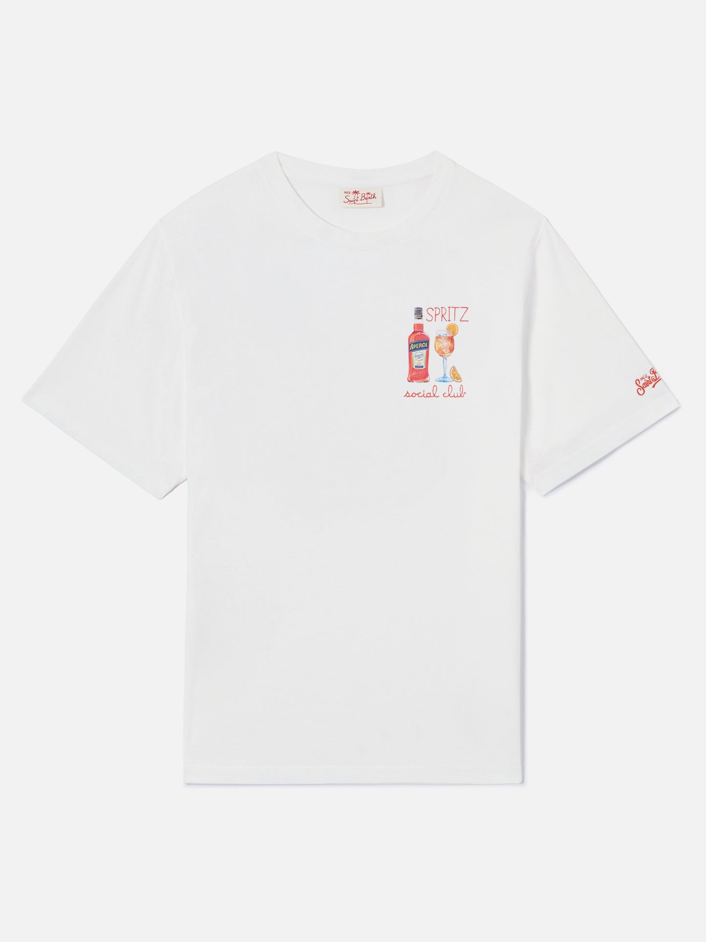 T-shirt Portofino blanc avec broderie Spritz Social Club | Édition spéciale 