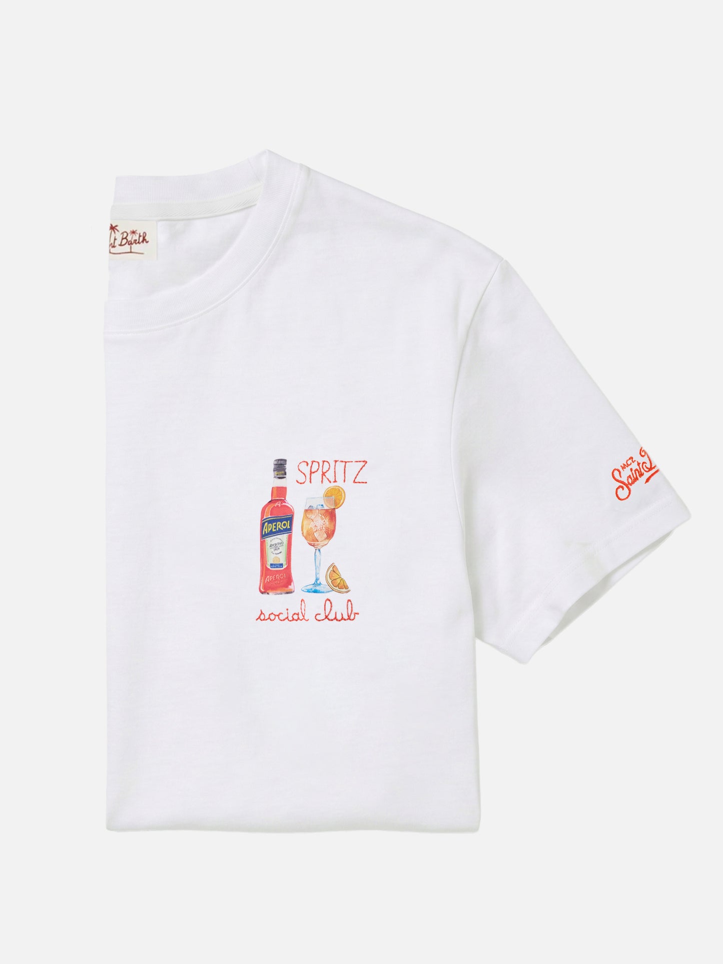 T-shirt Portofino blanc avec broderie Spritz Social Club | Édition spéciale 