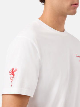 Camiseta Portofino blanca con bordado AS Cannes Cannes scène éternelle | AS CANNES SPECIAL EDITION 