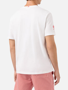Weißes Portofino T-Shirt mit AS Cannes Fier d'être Cannois-Stickerei | Special Edition 