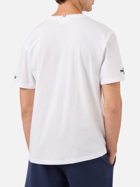 Weißes Portofino T-Shirt mit Pisa SC Dalla Cittadella fino al mar-Stickerei | PISA SC SPECIAL EDITION 