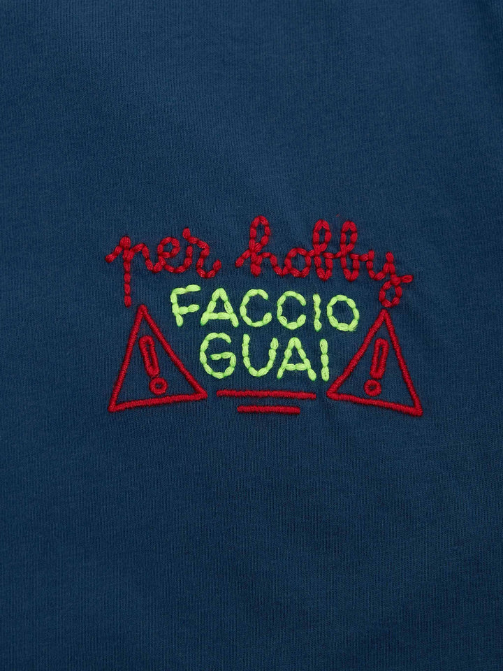 Boy cotton jersey t-shirt Portofino Jr with Per hobby faccio guai embroidery | INSULTI LUMINOSI SPECIAL EDITION - MC2 Saint Barth