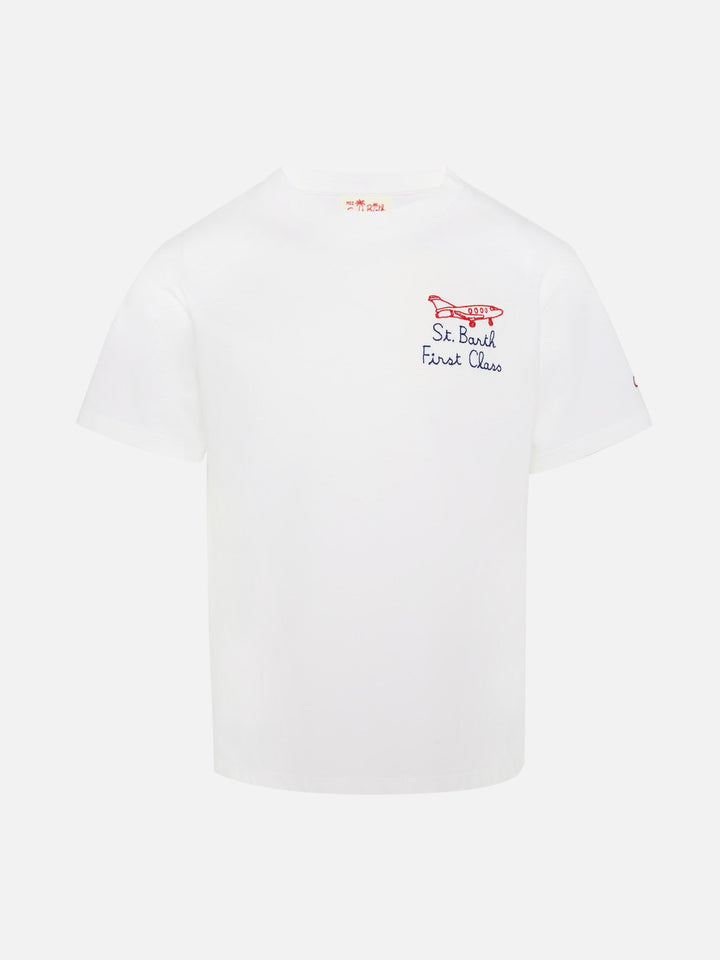 Portofino Jr t-shirt in jersey di cotone con ricamo First Class