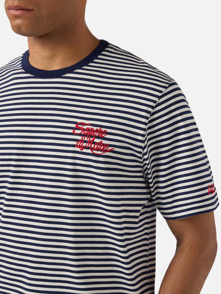 Blue striped Portofino t-shirt with Sapore di Mare embroidery | Special Edition