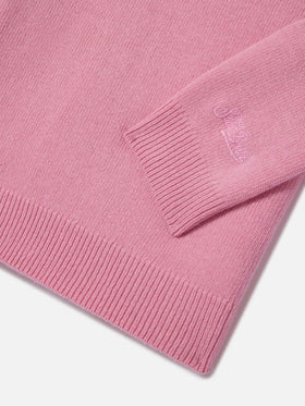 Princess Rundhals-Strickware in Rosa mit Monella-Schriftzug 