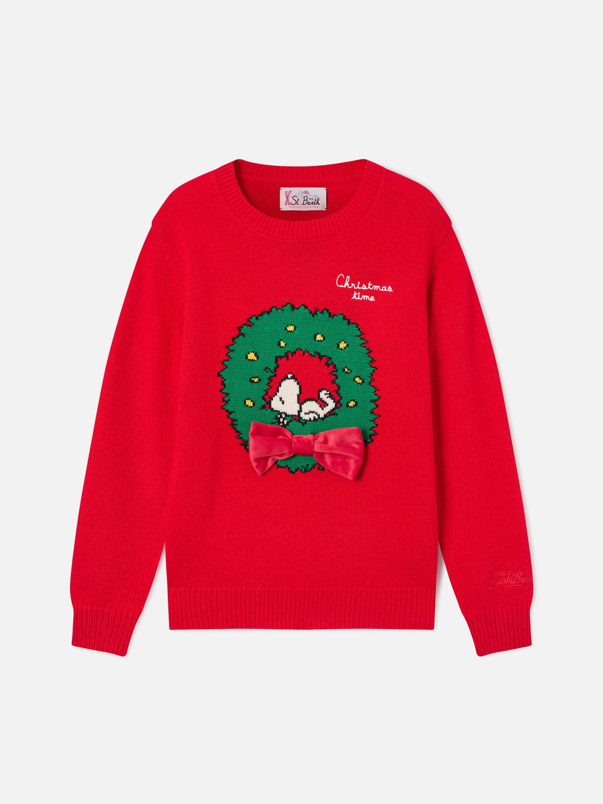 Roter Princess Rundhalspullover mit Snoopy-Patch | Special edition 