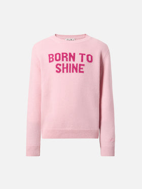 Princess cashmere-blend sweater with Born to Shine lurex jacquard