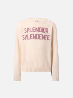 Princess cashmere-blend sweater with Splendida Splendente lurex jacquard