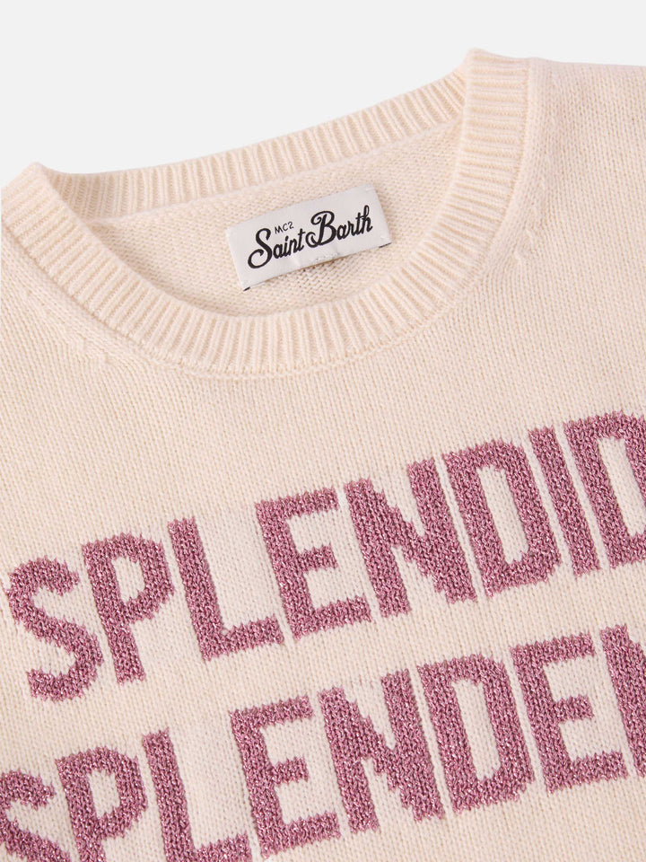 Maglione  Princess in misto cashmere e con jacquard lurex Splendida Splendente
