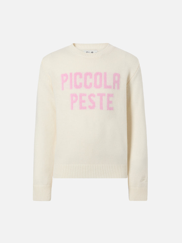 Maglione Princess in misto cashmere con jacquard Piccola Peste