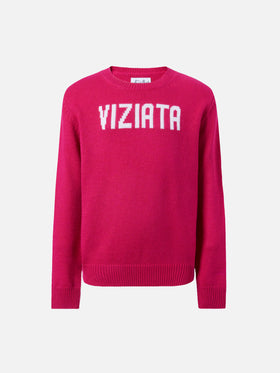 Princess cashmere-blend sweater with Viziata jacquard