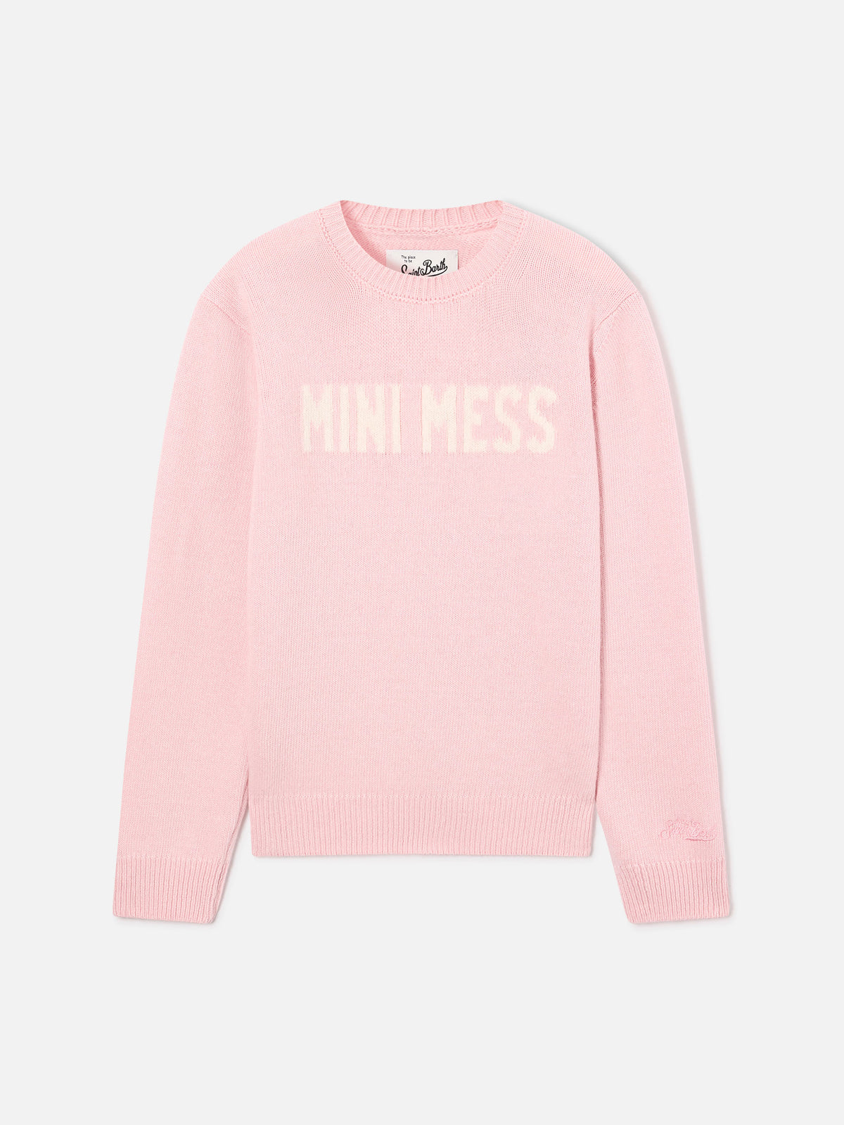 Pull col rond Pink Princess en maille avec intarsia Mini Mess 