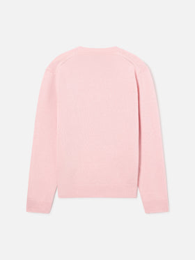Pull col rond Pink Princess en maille avec intarsia Mini Mess 