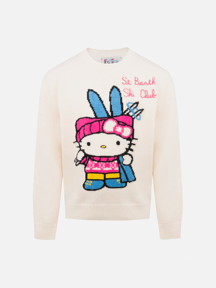 Girl crewneck sweater Princess with Hello Kitty jacquard | HELLO KITTY SPECIAL EDITION - MC2 Saint Barth