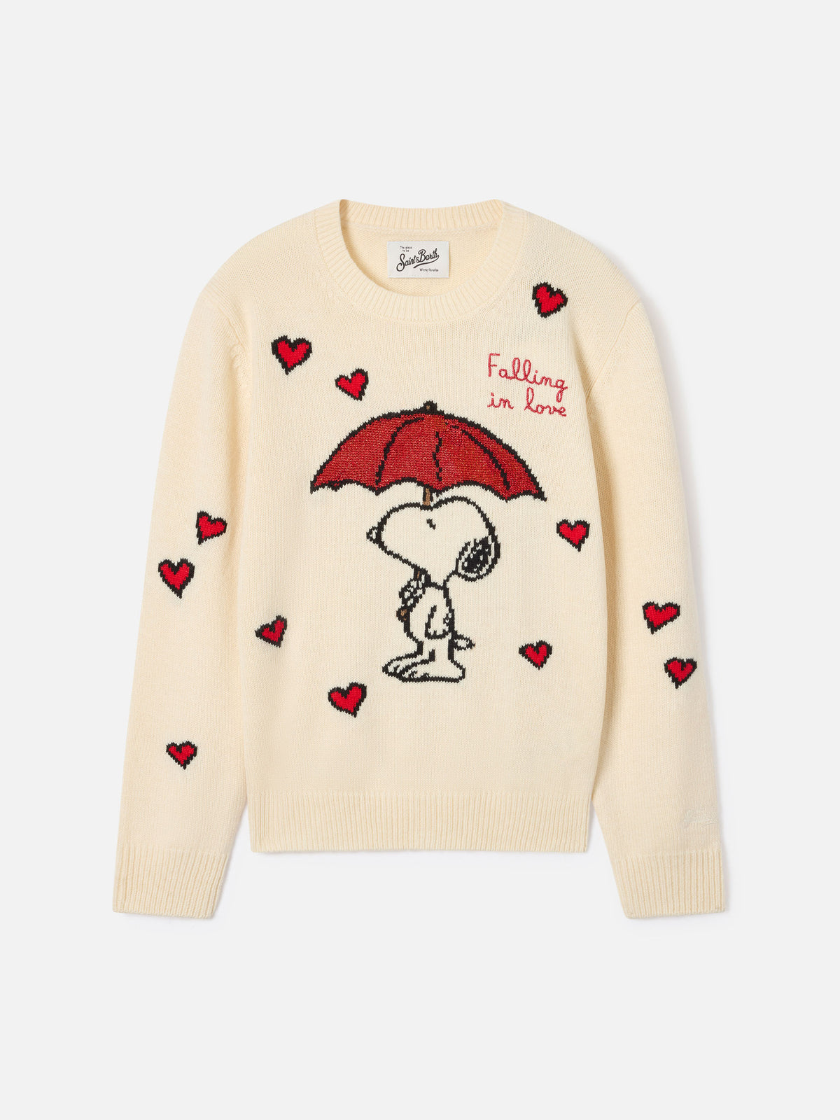 Cream Princess crewneck knit with Snoopy intarsia | Special edition