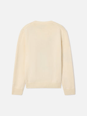 Cream Princess crewneck knit with Snoopy intarsia | Special edition