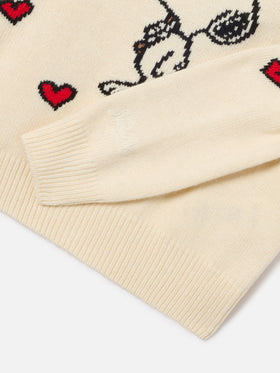 Cream Princess crewneck knit with Snoopy intarsia | Special edition