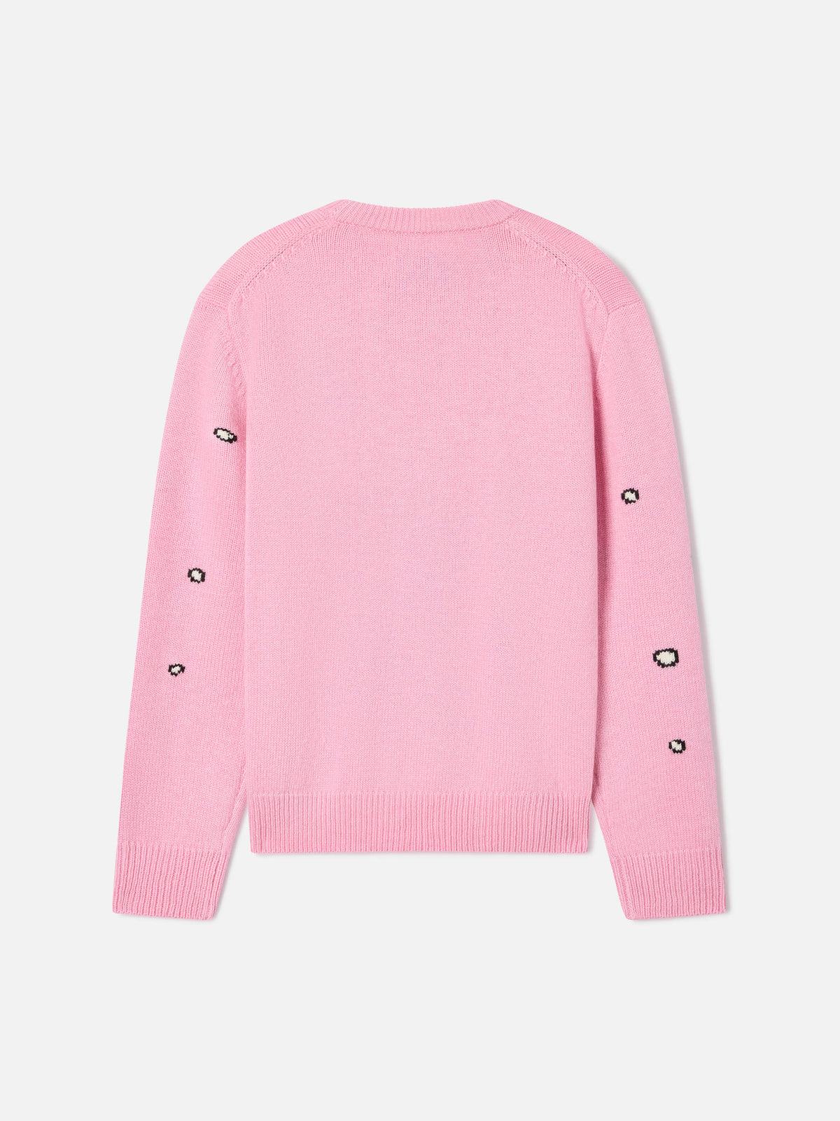 Pink Princess Rundhals-Strickpullover mit Snoopy-Intarsie und Stickerei | Special edition 