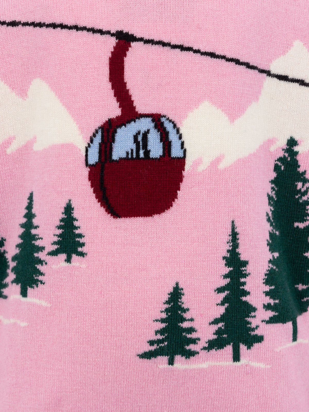 Girl pink crewneck sweater Princess with Courma postcard print - MC2 Saint Barth