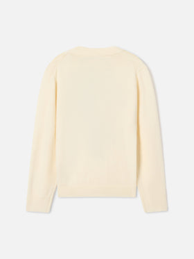 Cremefarbener Princess Rundhals-Strickpullover mit St. Moritz Intarsienmotiv | Special edition 