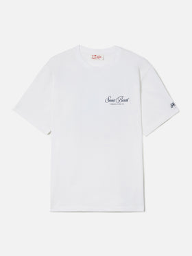 White Portland t-shirt with Caribbean Tennis Cup print