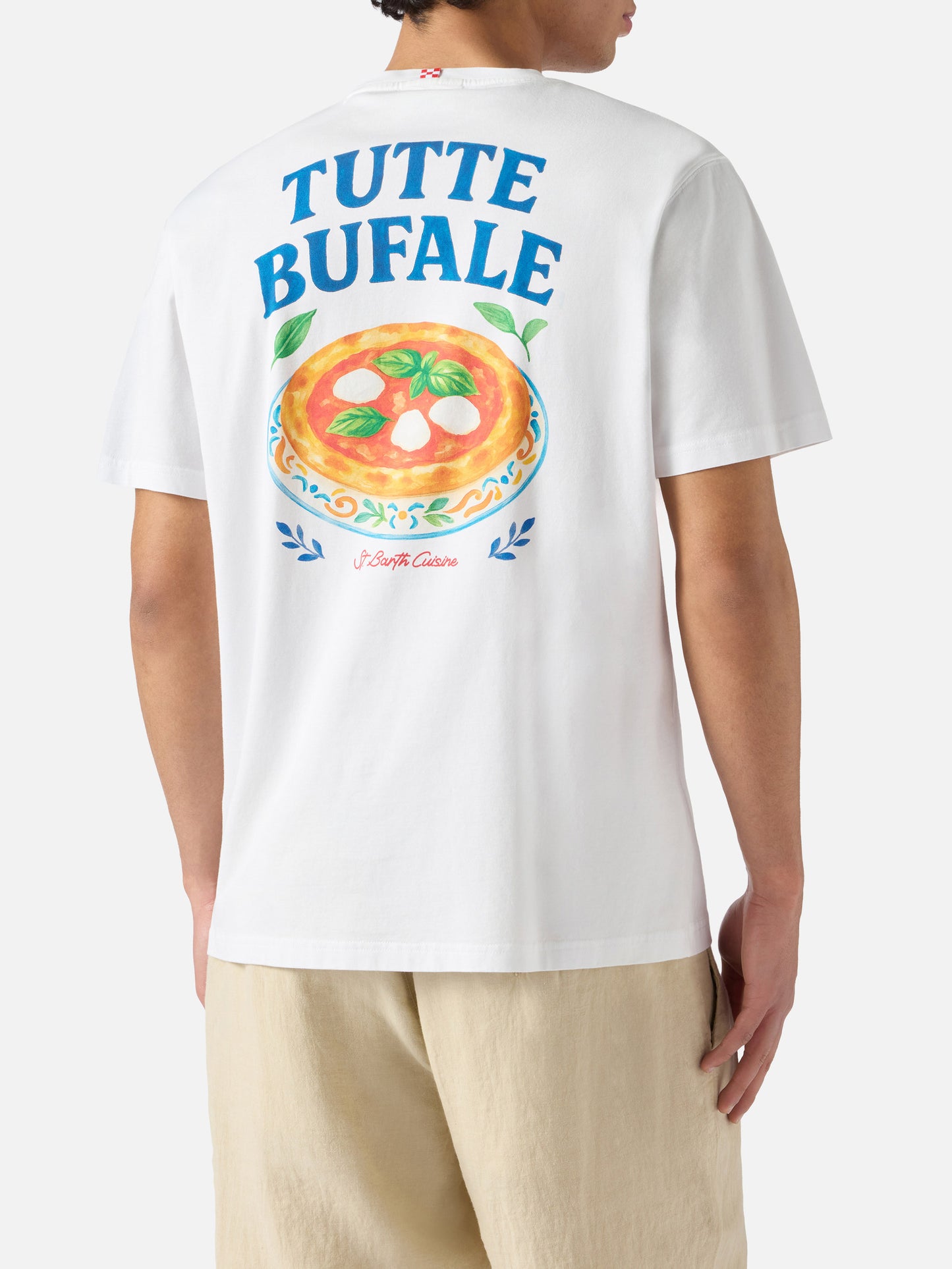 White Portland t-shirt with Tutte Bufale print