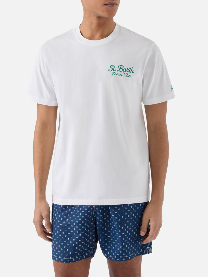 T-shirt Portland bianca con ricamo St. Barth Beach Club