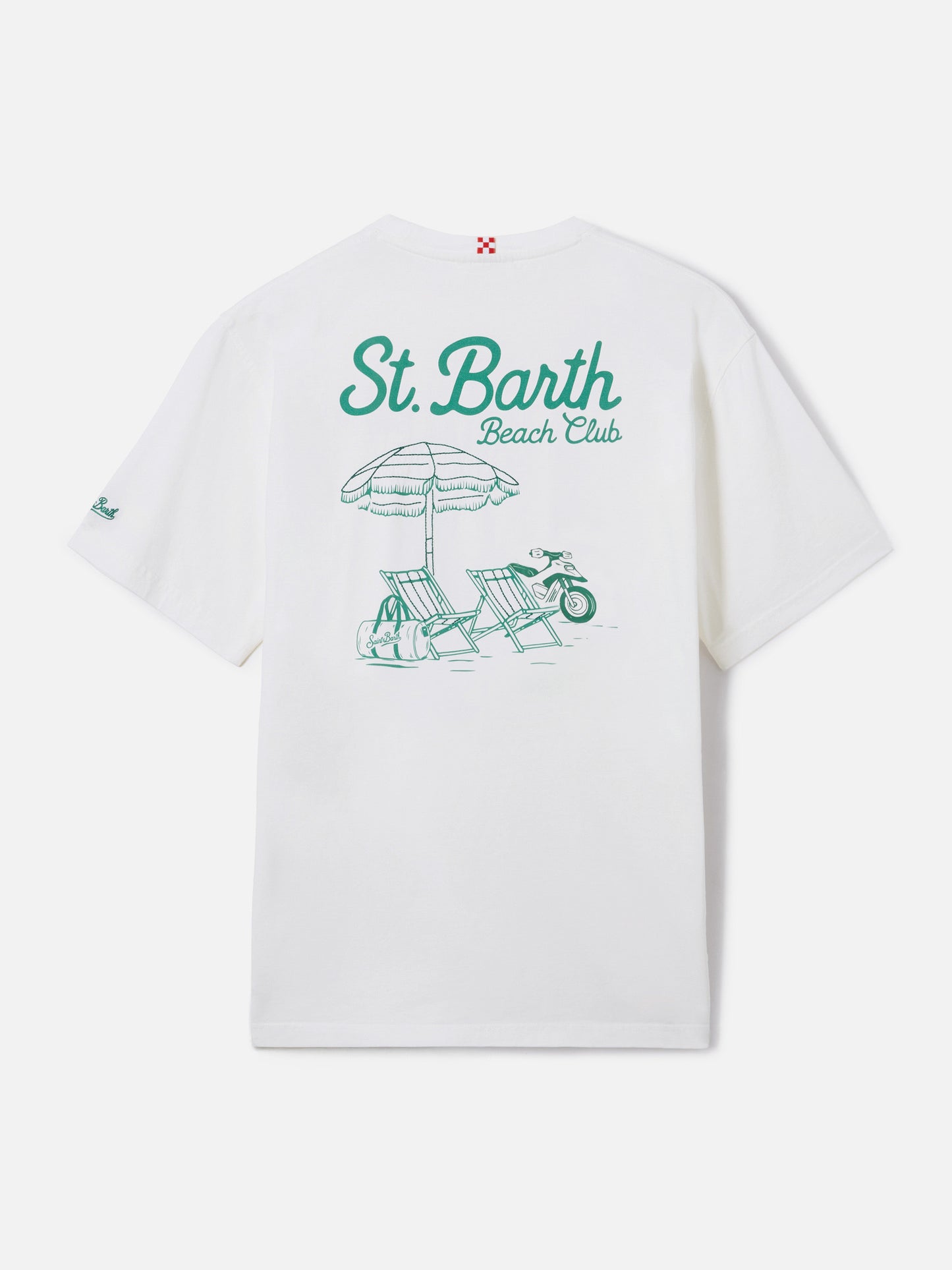 Weißes Portland T-Shirt mit St. Barth Beach Club-Stickerei 