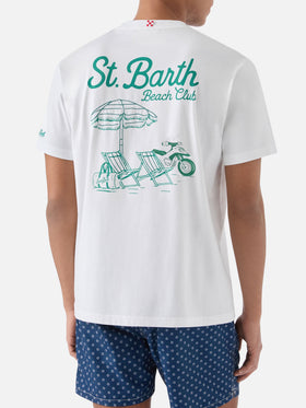 Weißes Portland T-Shirt mit St. Barth Beach Club-Stickerei 