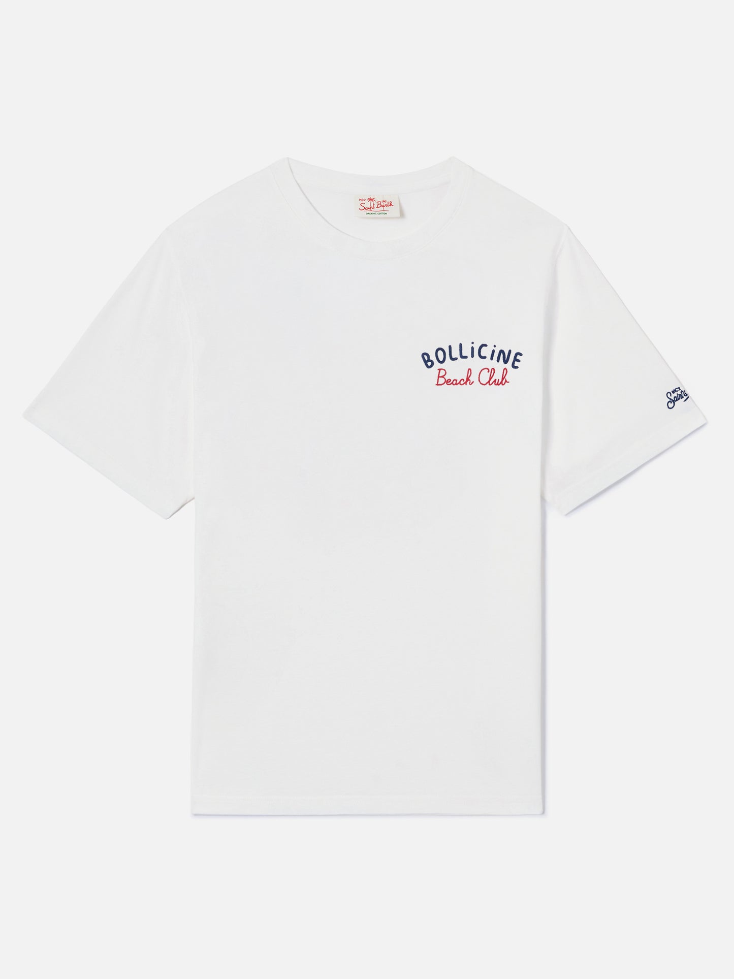 T-shirt Portland blanc avec broderie Bollicine Beach Club 