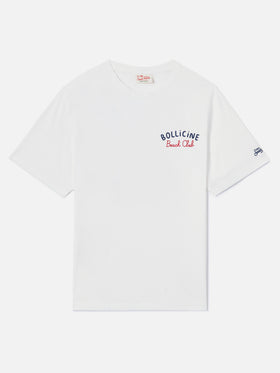 T-shirt Portland blanc avec broderie Bollicine Beach Club 